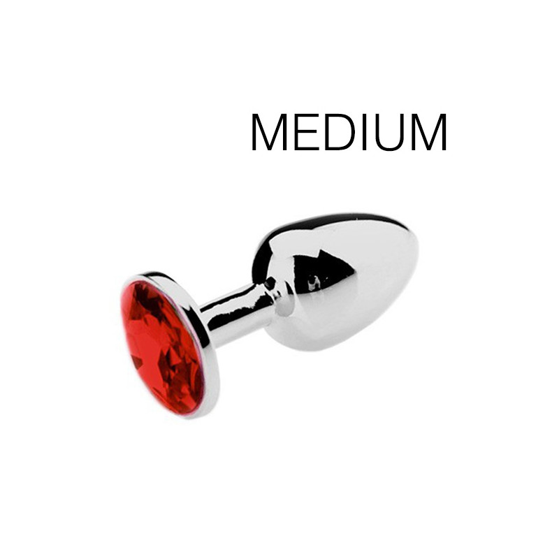 Generique Plug bijou Spolly Medium - Rouge 7 x 3.4cm